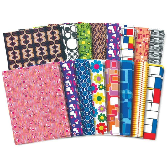 Roylco Retro Pop Craft Paper, 22 x 28 cm, 16 Designs, 32 Sheets/pkg.