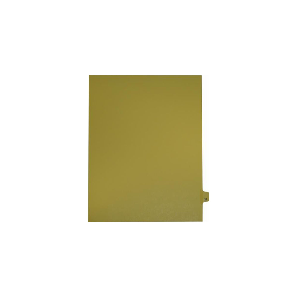 Onglets numériques Sterling Singles, n° 22, chamois, format lettre, coupe 1/25e, paquet de 25