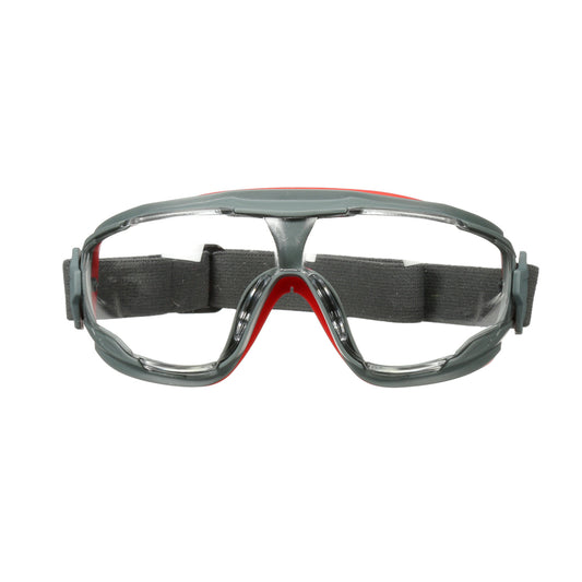 Lunettes de protection anti-éclaboussures 3M GoggleGear avec verre antibuée transparent Scotchgard - GG501SGAF - noir/rouge