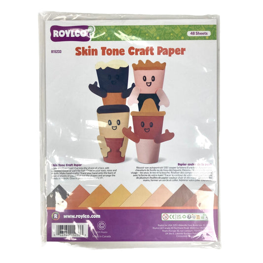 Roylco 11" L x 8 3/4" W Skin Tone Craft Paper - 48 Pack