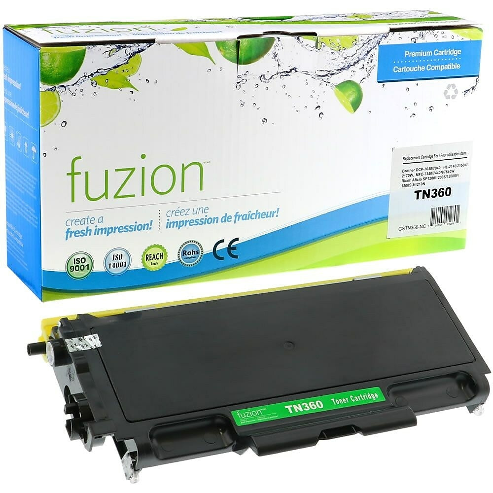 fuzion Brother TN360 Compatible Toner Cartridge - High Yield - Black
