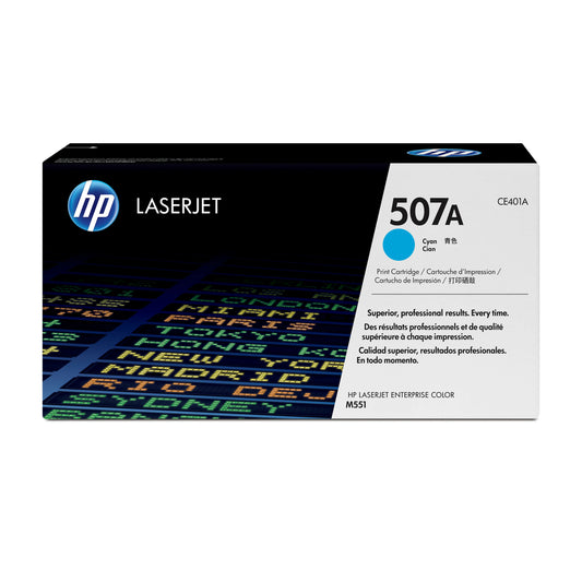 Cartouche de toner cyan HP 507A LaserJet d'origine (CE401A)