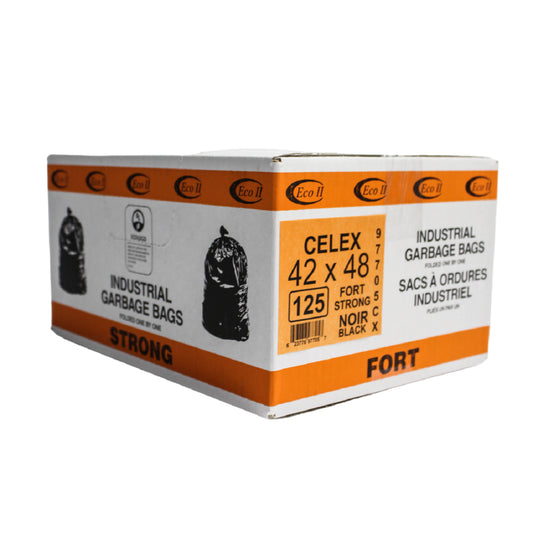 Eco II Garbage Bags - Strong - 42" x 48" - Black - 125 Pack