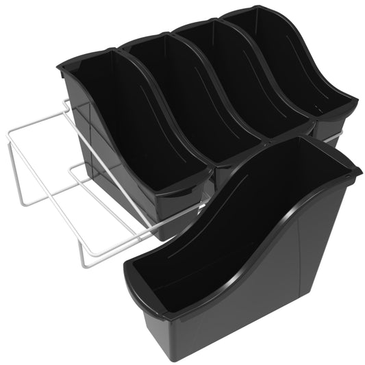 Storex Metal Rack with 5 Black Bins (71152U01C)