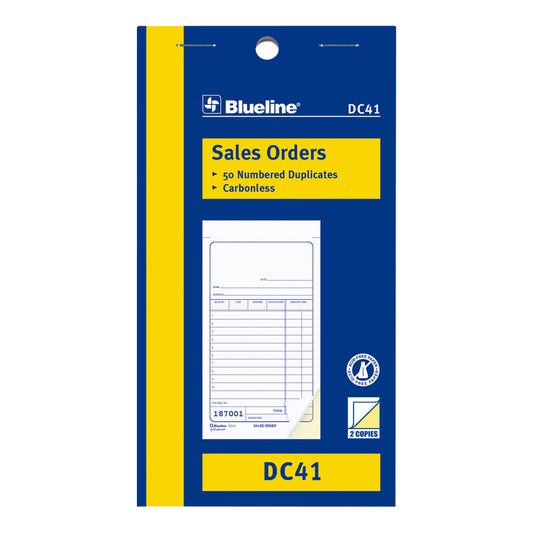 Livret de vente Blueline NCR en 2 parties - 3-1/2" x 6-1/2"