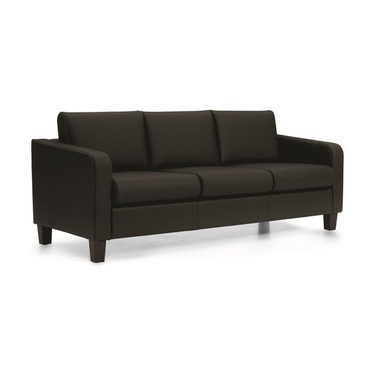 Offices to Go Suburb 3 Seat Sofa - Bonded Leather - Black