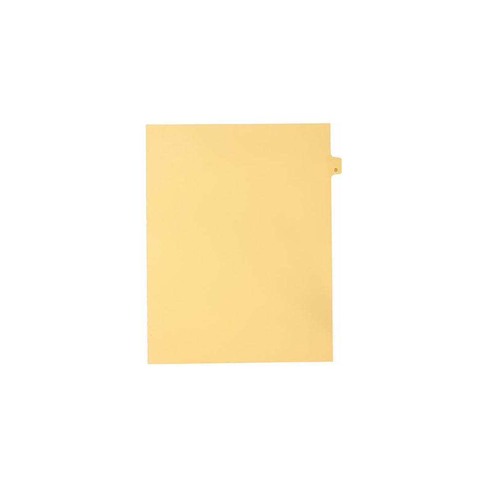 Onglets Sterling Alpha Singles, lettre D, chamois, format lettre, coupe 1/26e, paquet de 25