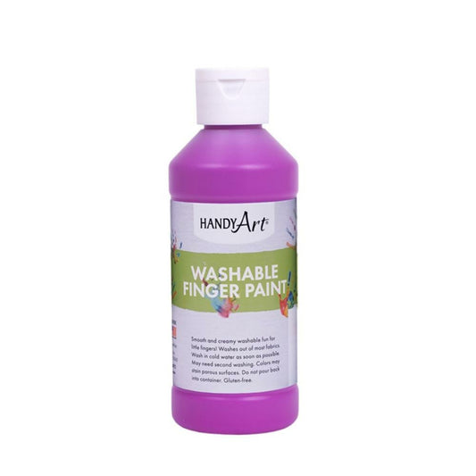 Handy Art Washable Flourescent Finger Paint, Flourescent Violet, 237ml