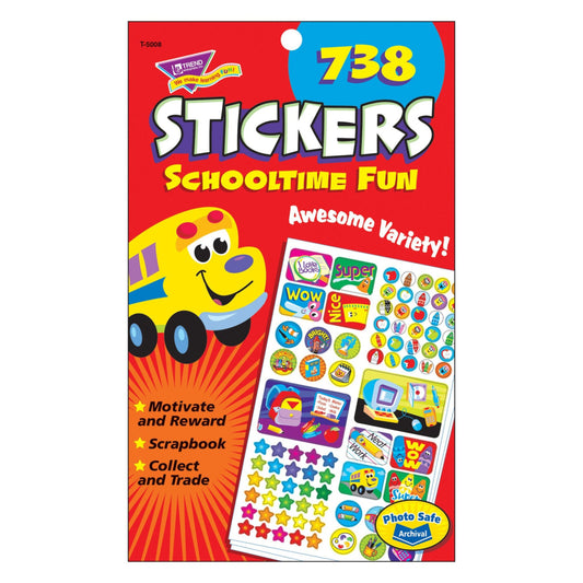 TREND enterprises Sticker Pad - Schooltime Fun - Assorted sizes - 738 stickers per pad