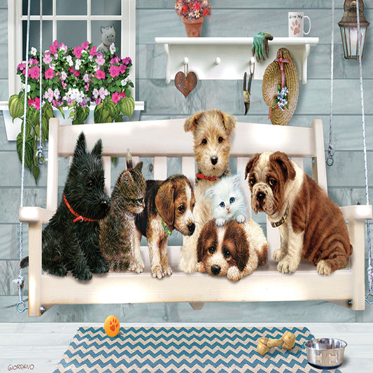 Outset Media 35-Piece Porch Swing Buddies Tray Puzzle - 35.56 x 25.40 cm
