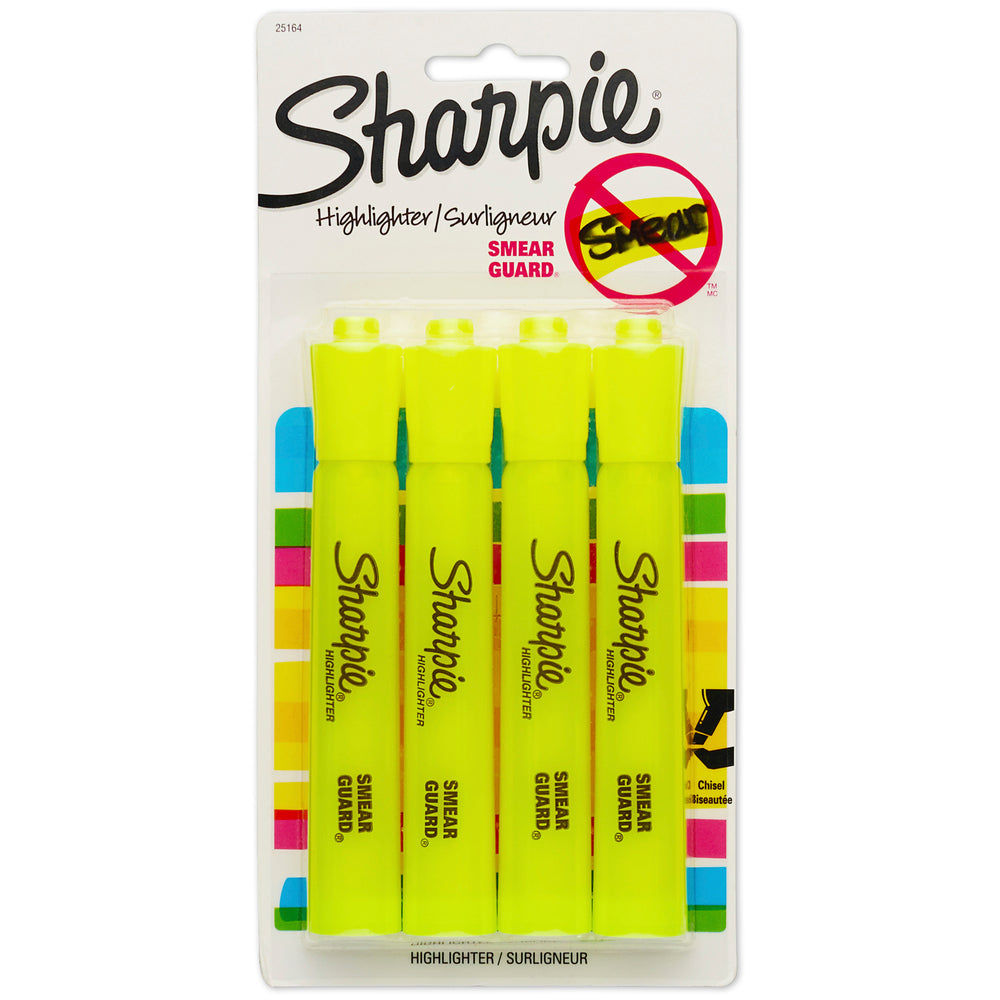 Sharpie Accent Chisel Tip Tank-Style Highlighters - Yellow - 4 Pack