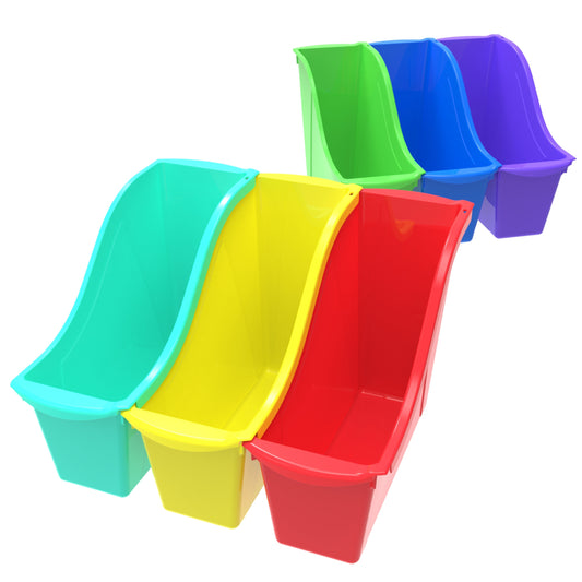 Storex Small Book Bin - Assorted Colours - 6 Pack