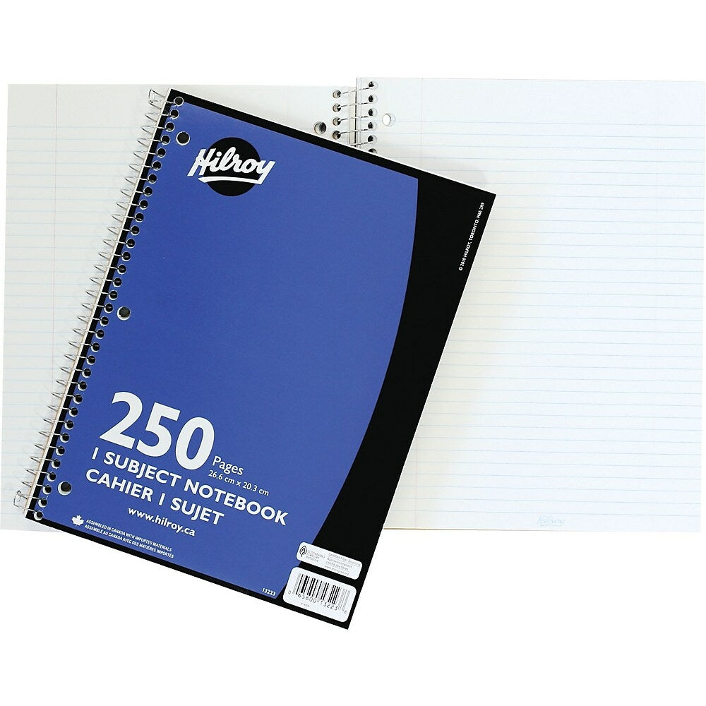 Cahier Hilroy 1 sujet, 26,5 x 20,3 cm, 250 pages, bleu