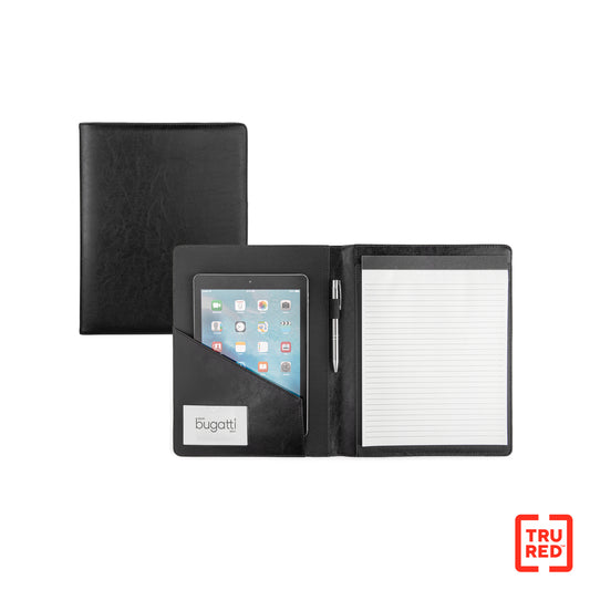 Staples Synthetic Leather Writing Case with Pad - Black