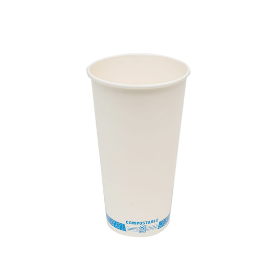 Eco-Packaging 32 oz Compostable Paper Cold Cups - 500 Pack