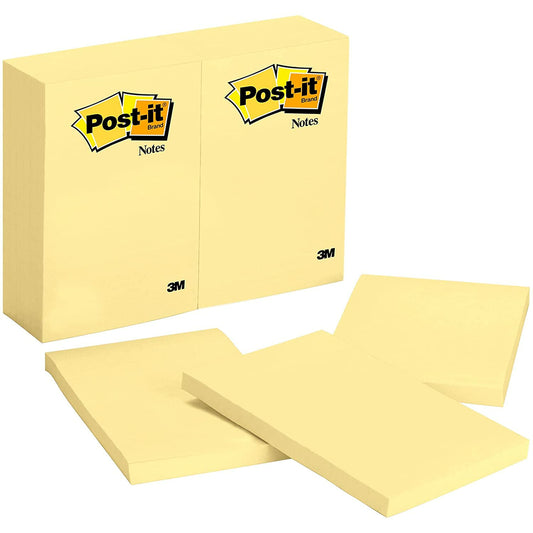 Post-it Notes - Canary Yellow - 4" x 6" - 100 Sheets/Pad - 12 Pads/Pack