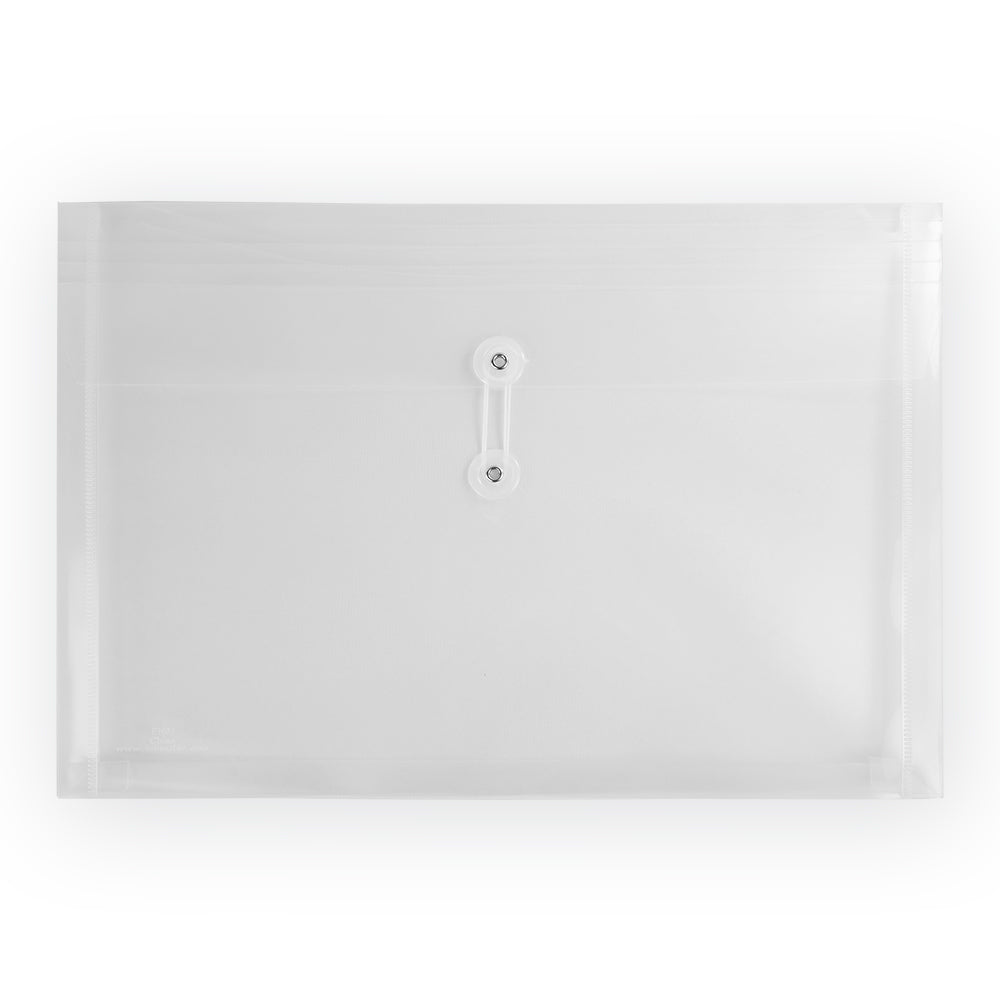 Enveloppe transparente en polyéthylène à ouverture latérale et fermeture à bouton-pression Winnable - Format légal