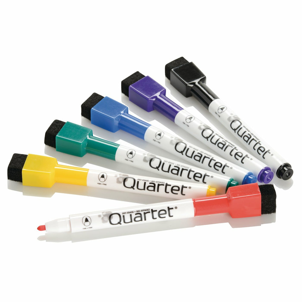 Quartet ReWritables Dry-Erase Mini Markers, Assorted Colours, 6/Pack