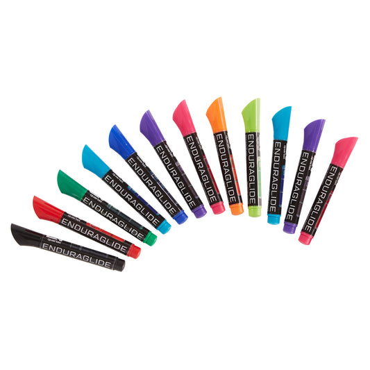 Quartet EnduraGlide Dry Erase Markers - Chisel Tip - Assorted Colours - 12 Pack