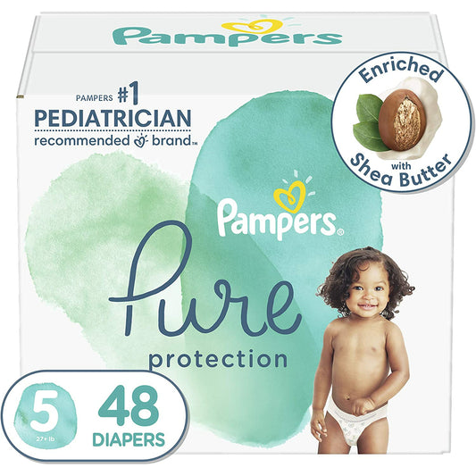 Couches Pampers Pure Protection - Taille 5 - Paquet de 44