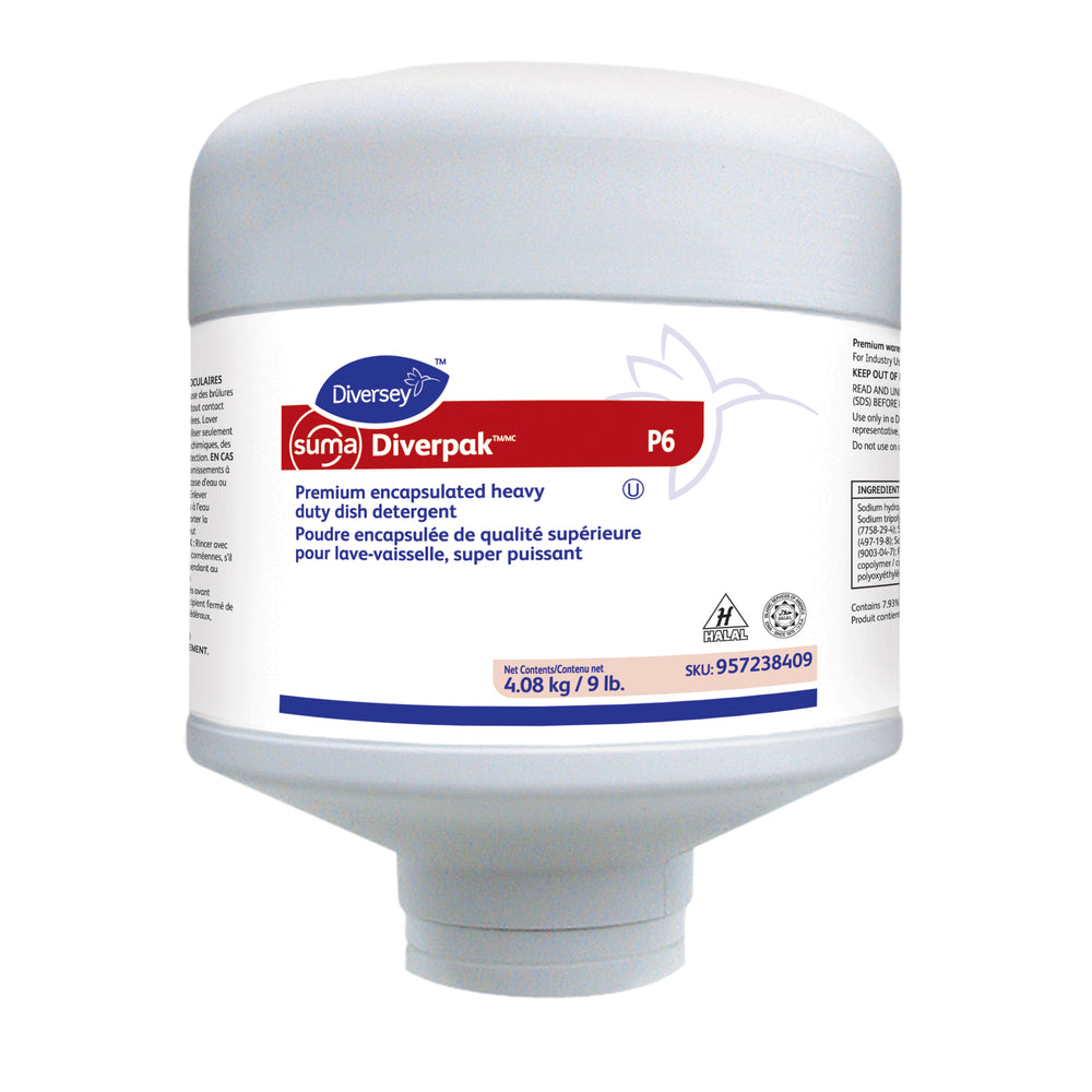 Détergent à vaisselle encapsulé de qualité supérieure Diversey Suma Diverpak - 9 lb