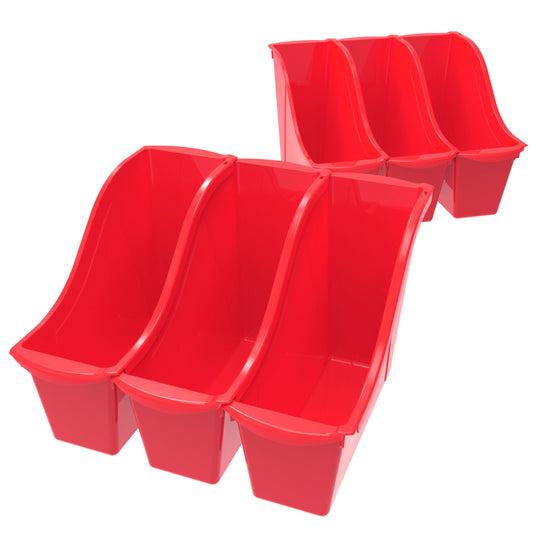 Storex Small Book Bin - Red - 6 Pack