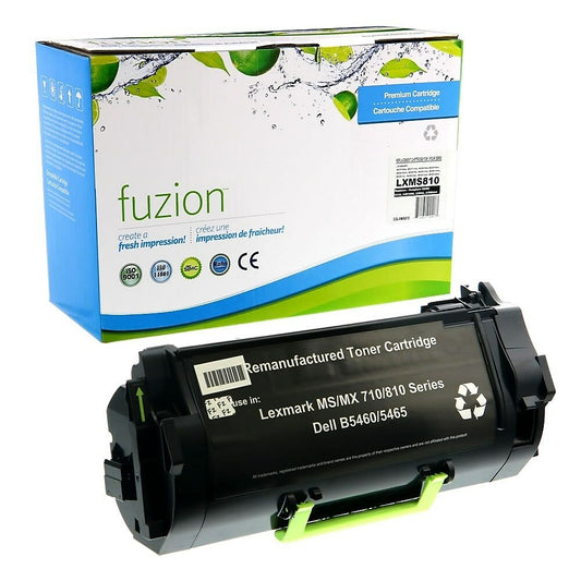 fuzion Lexmark 521H (52D1H00) Remanufactured Toner Cartridge - High Yield - Black