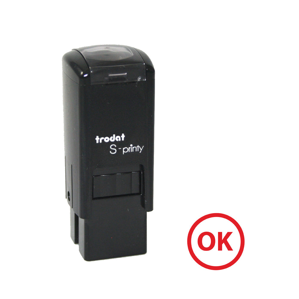 Mini tampon auto-encreur Trodat S-Printy « OK Impression » à encre rouge 4921