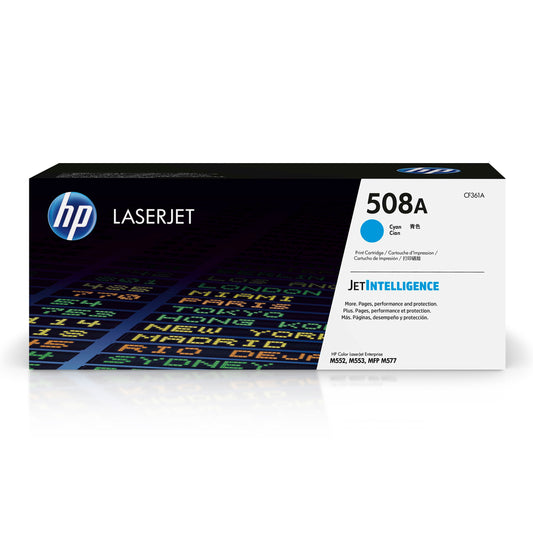 Cartouche de toner LaserJet cyan d'origine HP 508A (CF361A)