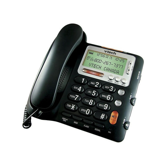 Vtech CD1281 Corded Phone With Speakerphone, Black