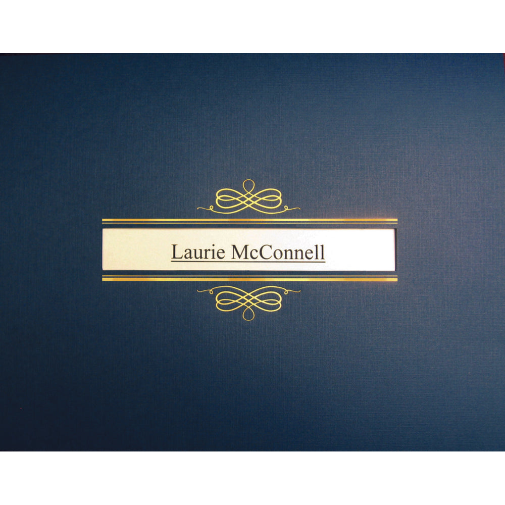 Porte-certificat First Base St. James Regent avec fenêtre, 80 lb, bleu marine, 8 1/2" x 11", 5/paquet