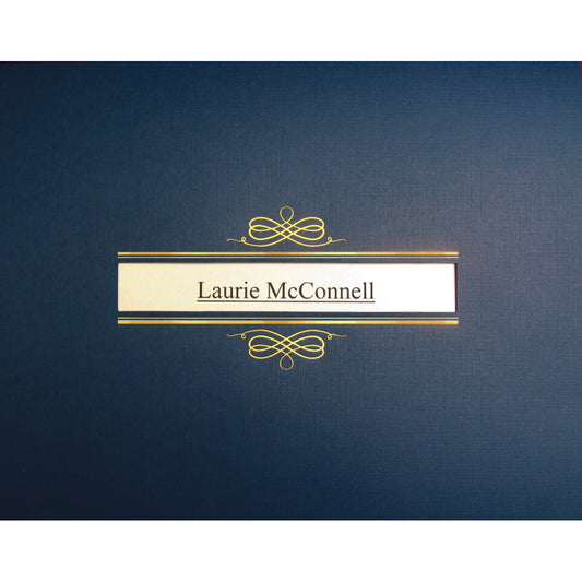 Porte-certificat First Base St. James Regent avec fenêtre, 80 lb, bleu marine, 8 1/2" x 11", 5/paquet