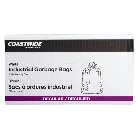 Sacs poubelle professionnels Coastwide - Utilitaires - 50,8 cm (l) x 55,9 cm (L) - Blancs - Paquet de 500