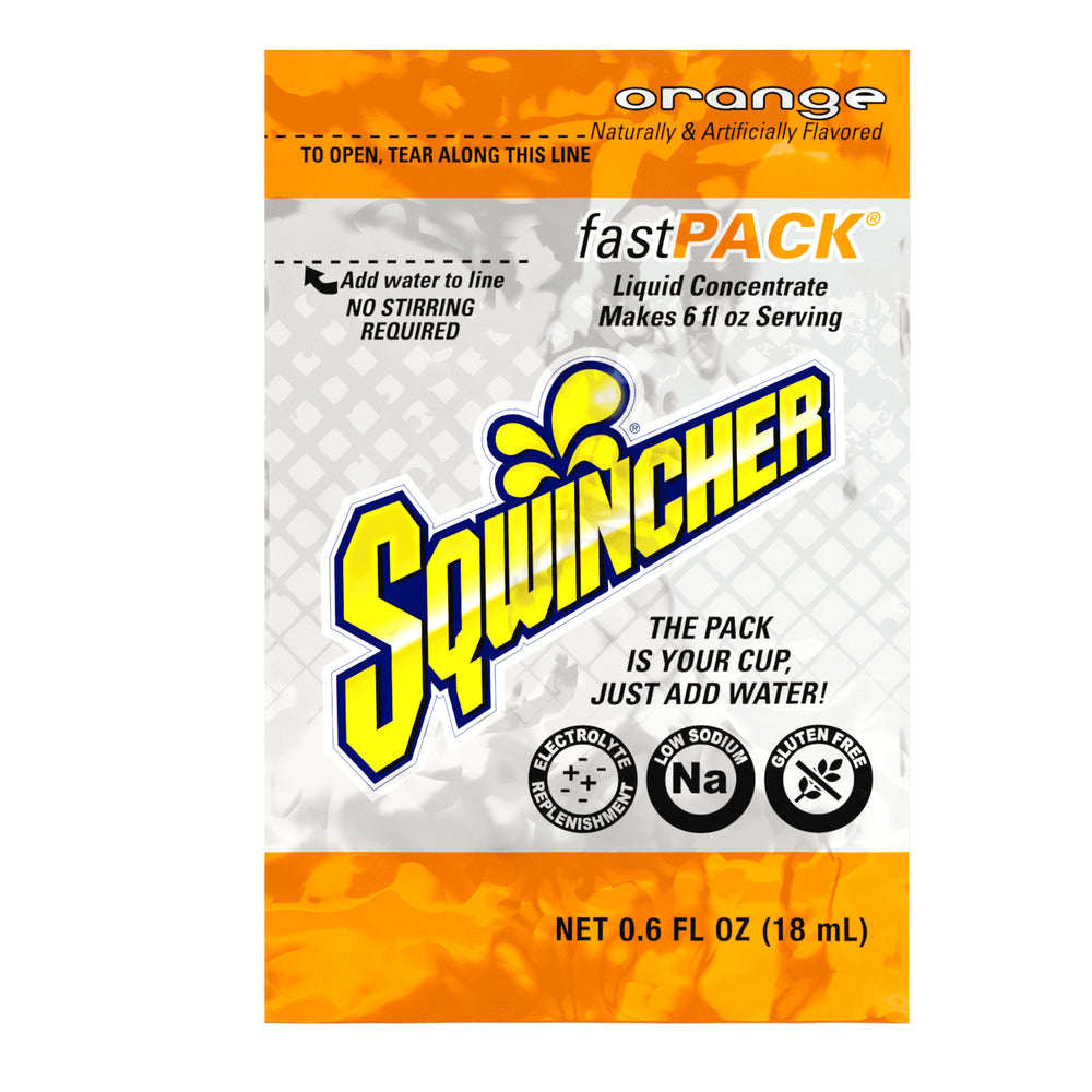 Sqwincher Fast Pack - Orange - Portion de 170 ml - Paquet de 50