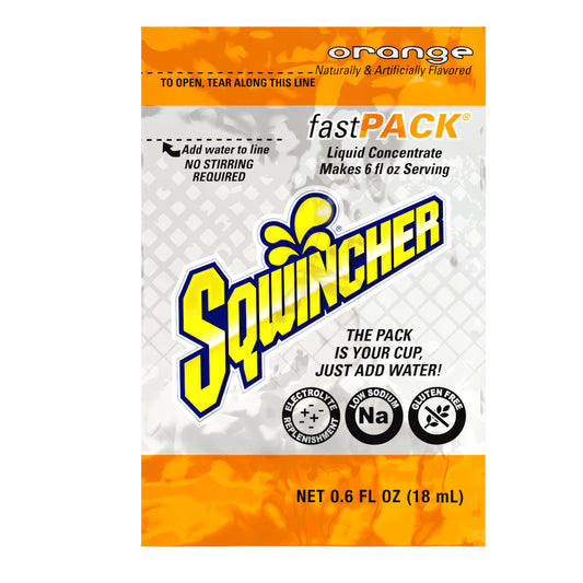 Sqwincher Fast Pack - Orange - Portion de 170 ml - Paquet de 50