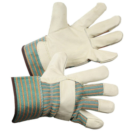 Gants de travail Forcefield en cuir de vachette avec paume en cuir monobloc - Grand - Lot de 2