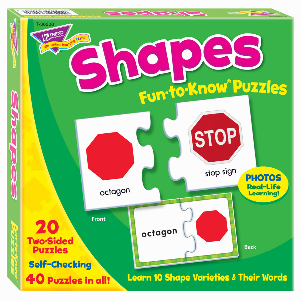 TREND enterprises Fun-to-Know Puzzles - Shapes - 40 pieces