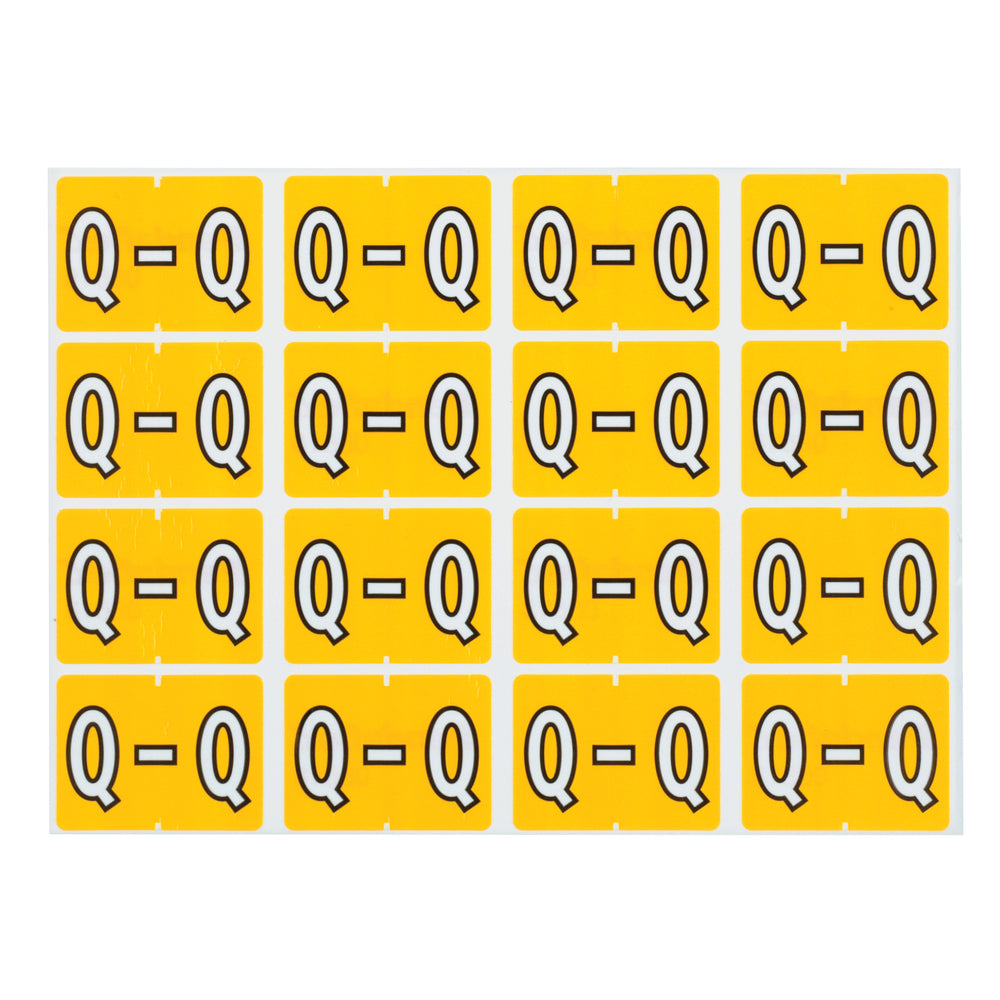 Pendaflex A-Z Yellow End Tab Filing Labels - Q - 240 Pack