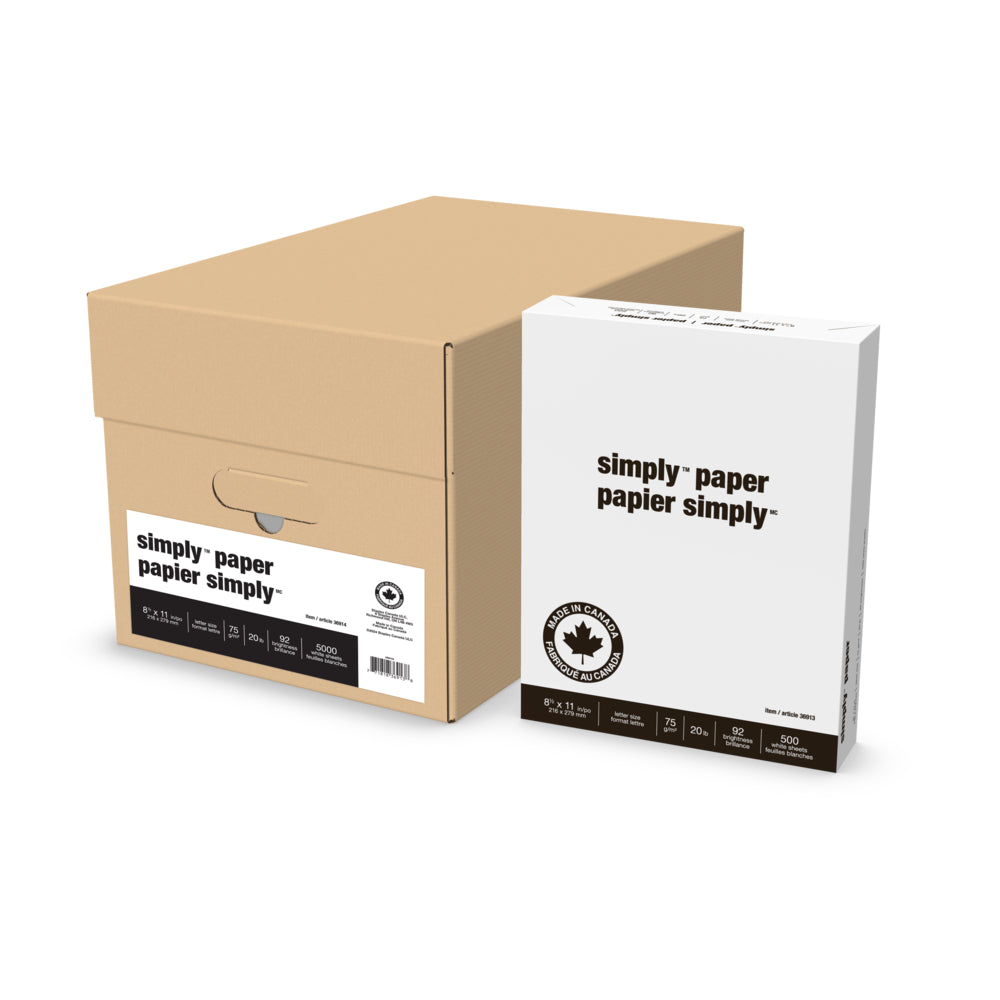 Papier Simply Copy - 20 lb - 8-1/2" x 11" - 10 rames/caisse