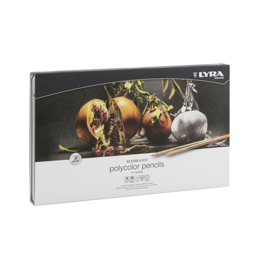 Crayons de couleur professionnels Lyra Rembrandt PolyColour - Boîte en métal - Assortiment - Paquet de 72
