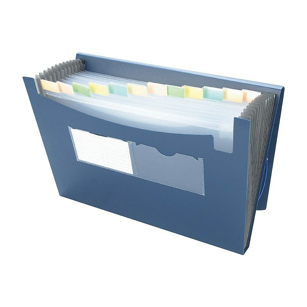 Classeur extensible Staples Poly - 13 pochettes - Format lettre - Bleu