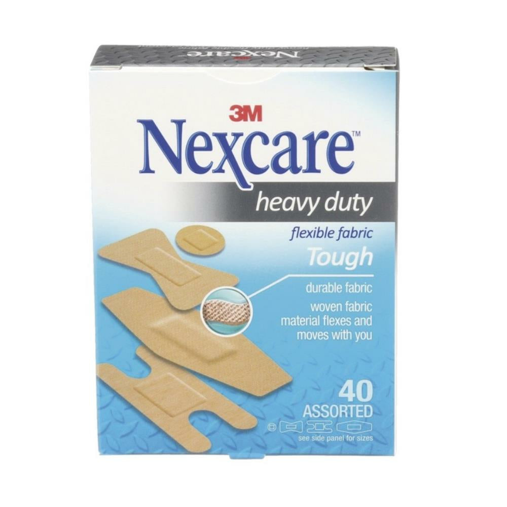 Nexcare Heavy Duty Fabric Bandages - Assorted Sizes - 40 Pack