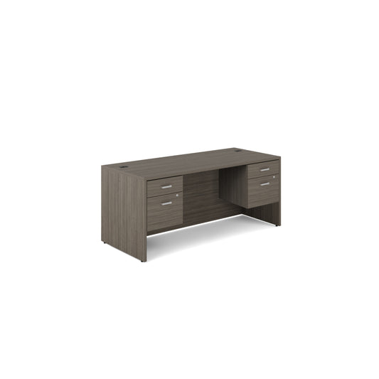 Offices to Go - Newland Double Pedestal Desk - 4 Drawer - 72" W x 30" D - Grey