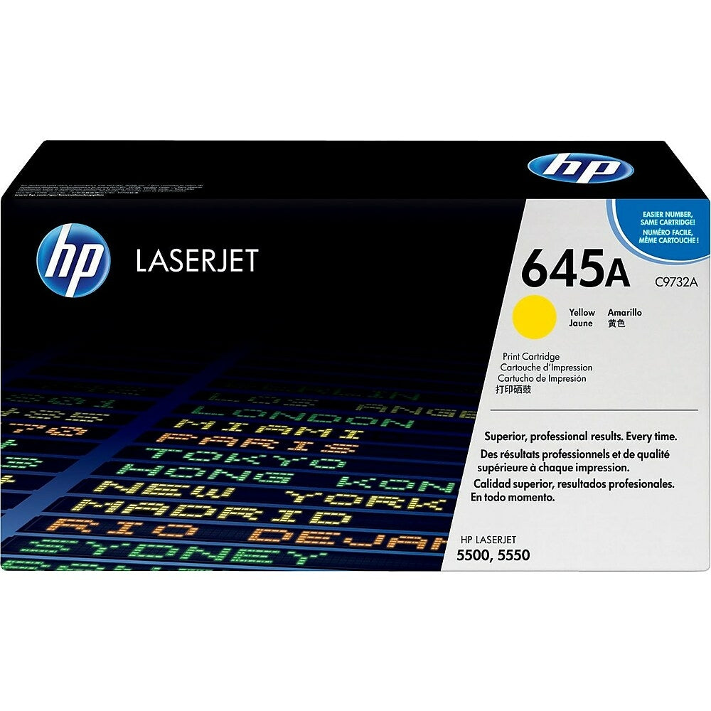 Cartouche de toner LaserJet jaune d'origine HP 645A (C9732A)