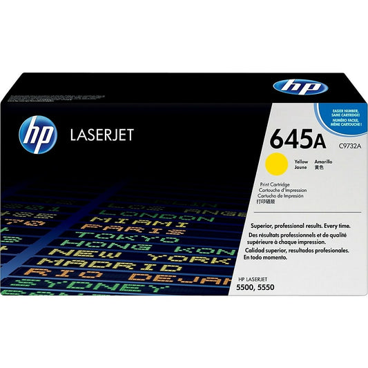 Cartouche de toner LaserJet jaune d'origine HP 645A (C9732A)