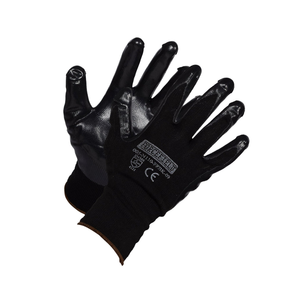 Forcefield Black Nitrile Foam Coated Gloves - Size 10 - 2 Pack