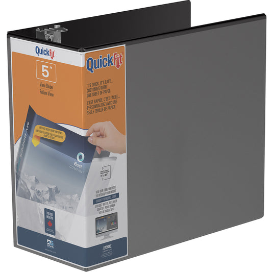 Classeur à anneaux en D Davis Group QuickFit - 5" - Noir