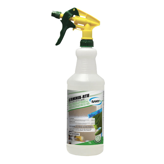 Sany plus Germinx Hard Surface Disinfectant Cleaner and Deodorizer, RTU Trigger Bottle, 1 L