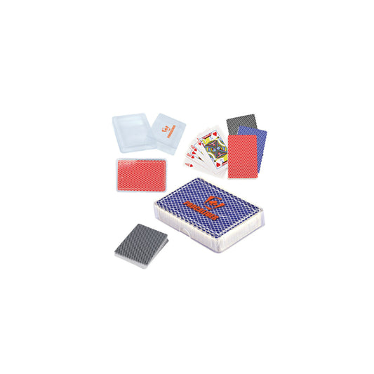 Playing cards in a case