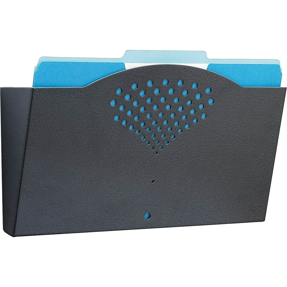 Safco Steel Wall Pocket, Legal-Size, Black